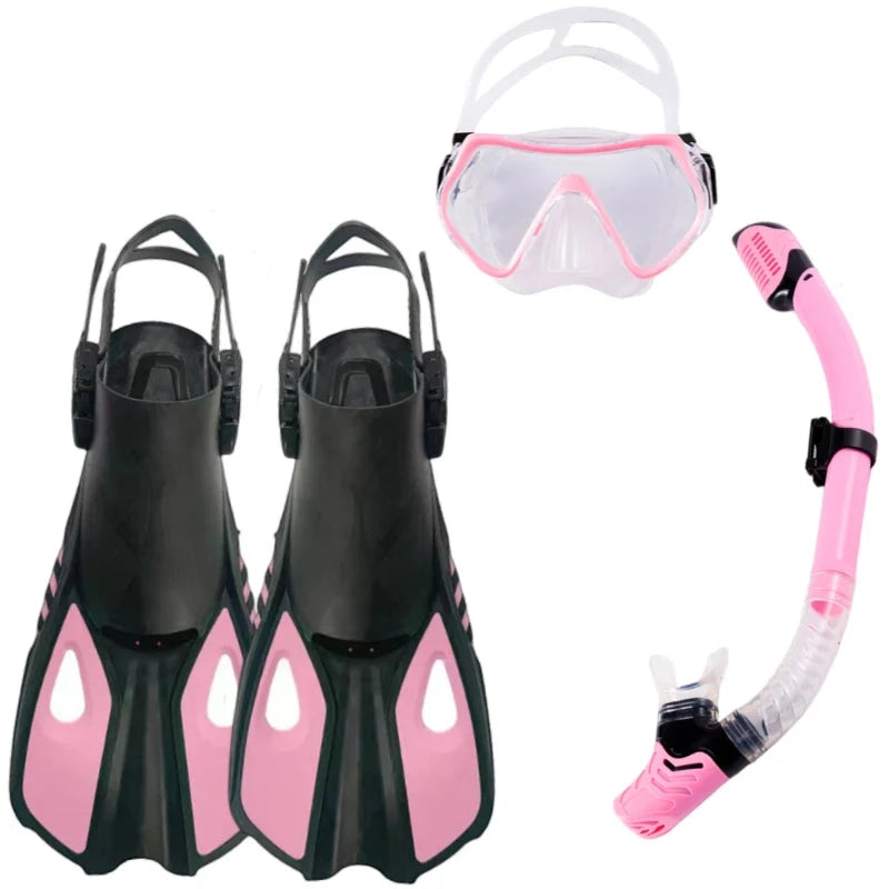 Professional Wide-Angle Mask & Dry Snorkel with Efficient Diving Fins - getsurvivalgadgets.com