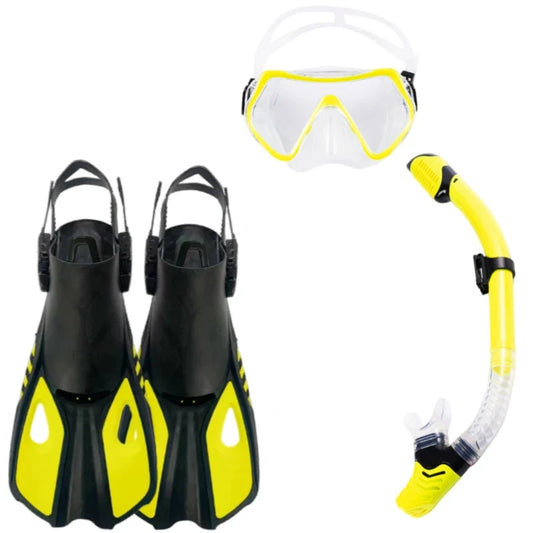 Professional Wide-Angle Mask & Dry Snorkel with Efficient Diving Fins - getsurvivalgadgets.com