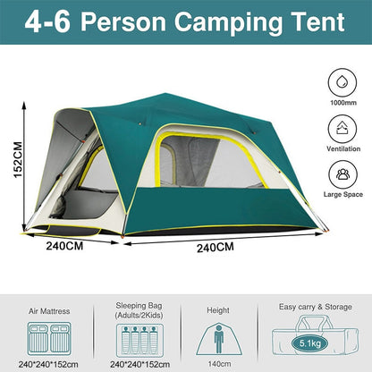 Outdoor Tent for 4-6 Persons - getsurvivalgadgets.com